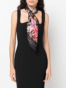 Ferragamo Sjaal met bloemenprint - Zwart