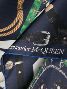 Alexander McQueen Sjaal met print - Blauw