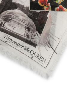 Alexander McQueen Sjaal met print - Wit