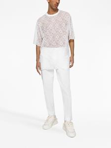 Dolce & Gabbana Pantalon met geborduurd logo - Wit