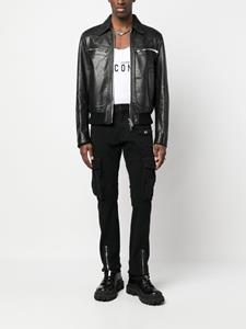 Dsquared2 leather biker jacket - Zwart
