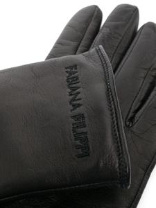 Fabiana Filippi Leren handschoenen - Zwart