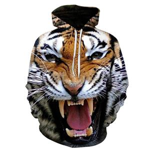 TIP723 Spring Autumn Tiger 3D Print Men's Hoodies Funny Animal Streetwear Fashion Popular Hooded Tops Long Sleeve Pullovers Sweatshirt