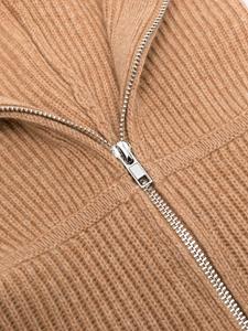 Cashmere In Love Ribgebreide hoodie - Bruin