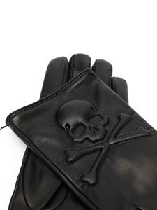 Philipp Plein Leren handschoenen - Zwart