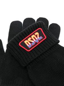 Dsquared2 logo-patch gloves - Zwart