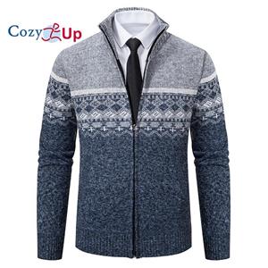 Cozy Up truien voor mannen, mannen volledige rits vest trui casual kabel gebreide stand kraag trui met zakken jassen voor mannen