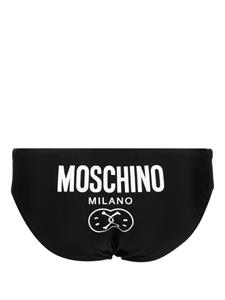 Moschino Zwembroek met logoprint - Zwart