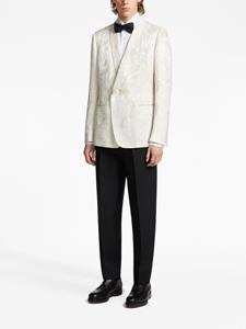 Zegna jacquard-pattern shawl-lapel blazer - White