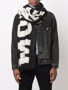 Moschino Sjaal met logoprint - Zwart