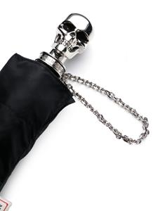 Alexander McQueen foldable skull umbrella - Zwart