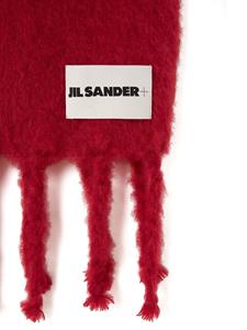 Jil Sander Sjaal met logopatch - Rood