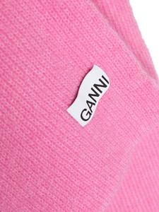 GANNI Sjaal met logopatch - Roze