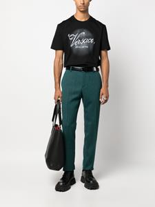 Versace Pantalon van wolmix - Groen