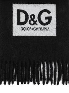 Dolce & Gabbana Sjaal met franje - Zwart