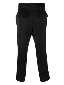 SAPIO tailored cropped cotton trousers - Zwart
