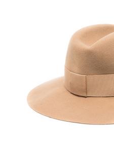 Maison Michel Fedora hoed met logo - Bruin