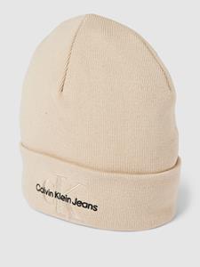 Calvin Klein Jeans Beanie met labelstitching, model 'EMBRO'