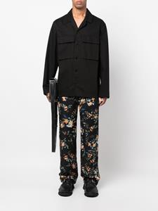 Erdem Pantalon met bloemenprint - Zwart