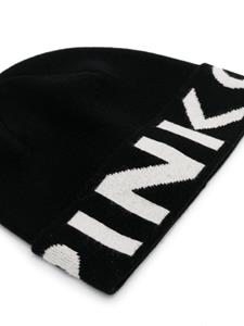 PINKO Muts met intarsia logo - Zwart