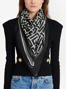 Balmain Sjaal met monogram-patroon - Zwart