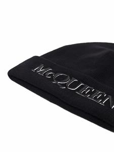 Alexander McQueen Muts met logo - Zwart