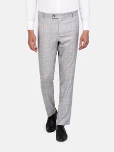 WAM Denim Ground Checkered Slim Fit Grey Pantalon-