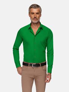 WAM Denim Leira Solid Light Green Overhemd Lange Mouw-