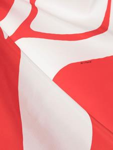 Kiton Sjaal met abstracte print - Rood