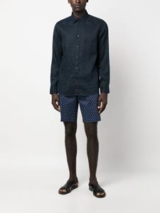 BOSS Shorts met palmboomprint - Blauw