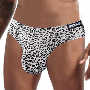 Topmall Mens leopard bedrukt ondergoed bikini zwembroek badpak pouch lage taille slips