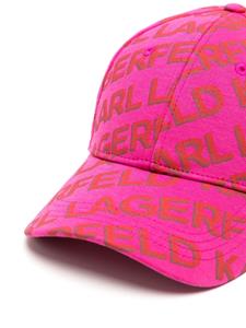 Karl Lagerfeld Honkbalpet met logoprint - Roze