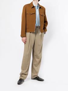 Caruso Pantalon met geplooid detail - Bruin