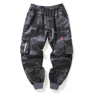 BUYY MALL Hip Hop Cargo Pant Mens Fashion Joggers Casual Pants Streetwear Multi-Pocket Ribbons Military Pants Men Harem Pants Large Size