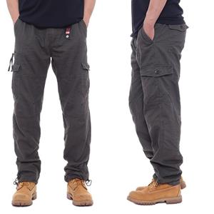Cloth W Katoenen overall mannen casual broek elastische taille grote maat multi-pocket losse broek bouwplaats broek