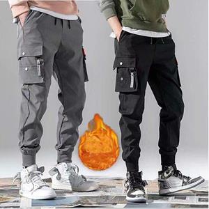 Seventy-two change clothing Autumn And Winter Men's Drawstring Pants Tie Feet Overalls Warm Thick Sweatpants Ankle-Length Trousers Sportswear