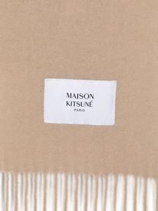 Maison Kitsuné Sjaal met logopatch - Beige