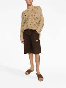 Dolce & Gabbana Shorts met logoplakkaat - Bruin