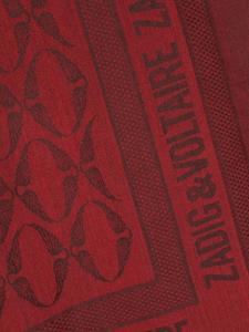 Zadig & Voltaire Sjaal met jacquard logo - Rood