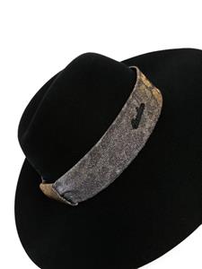 Borsalino Fedora hoed met lint - Zwart