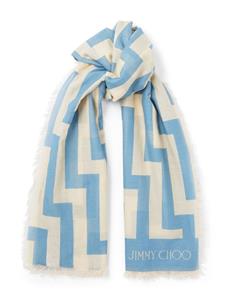 Jimmy Choo Sjaal met print - Blauw