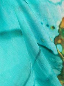 Faliero Sarti Sjaal met bloemenprint - Blauw