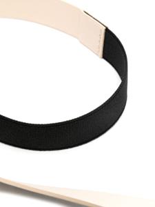 Lorena Antoniazzi logo-plaque leather belt - Beige