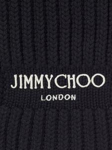 Jimmy Choo Sjaal met geborduurd logo - Zwart