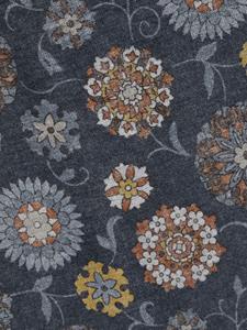 Kiton Sjaal met bloemenprint - Blauw