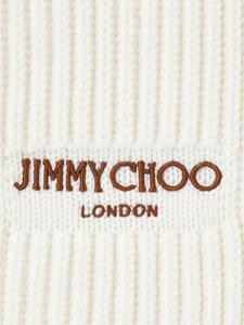 Jimmy Choo Sjaal met geborduurd logo - Wit