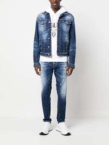 Dsquared2 distressed-effect denim jacket - Blauw