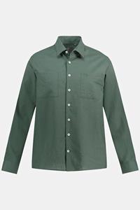 JP1880 Businesshemd Overshirt Langarm Leinenmix Kentkragen