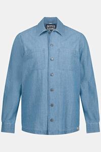 STHUGE Businesshemd STHUGE Hemd Overshirt Denim-Optik Langarm bis 8 XL