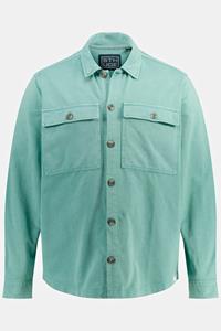 STHUGE Businesshemd STHUGE Sweat-Hemd Overshirt acid washed Langarm